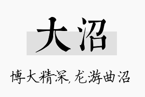 大沼名字的寓意及含义