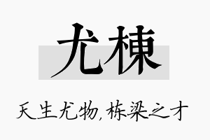 尤栋名字的寓意及含义