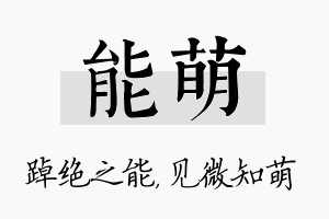 能萌名字的寓意及含义