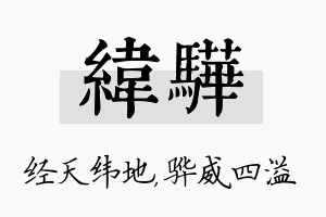 纬骅名字的寓意及含义