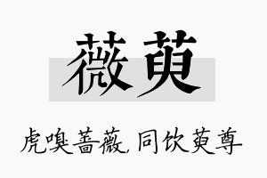 薇萸名字的寓意及含义