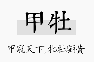 甲牡名字的寓意及含义