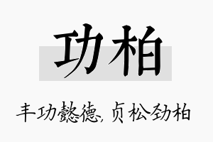 功柏名字的寓意及含义