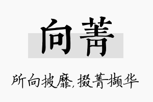 向菁名字的寓意及含义