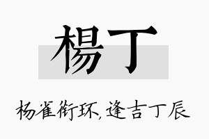 杨丁名字的寓意及含义