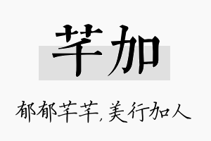 芊加名字的寓意及含义