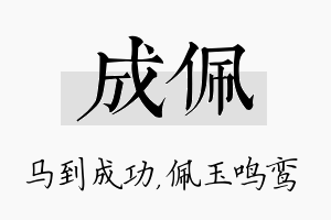 成佩名字的寓意及含义