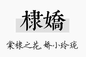 棣娇名字的寓意及含义