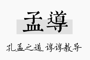 孟导名字的寓意及含义