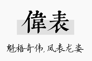 伟表名字的寓意及含义