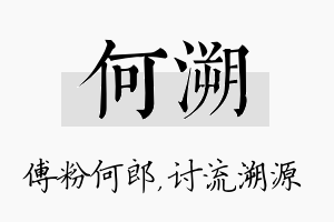 何溯名字的寓意及含义