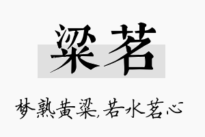 粱茗名字的寓意及含义