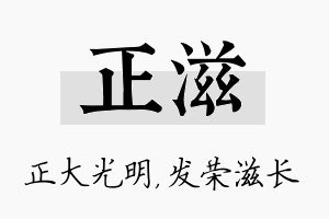 正滋名字的寓意及含义