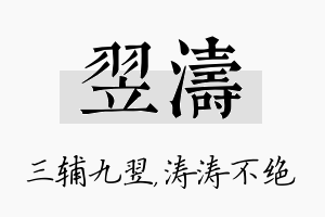 翌涛名字的寓意及含义