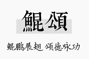 鲲颂名字的寓意及含义