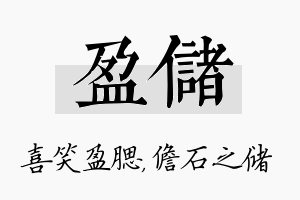 盈储名字的寓意及含义