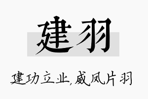 建羽名字的寓意及含义