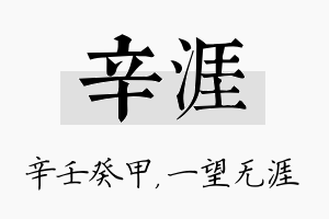 辛涯名字的寓意及含义