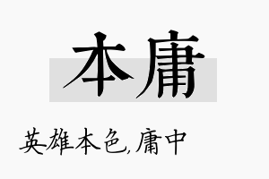 本庸名字的寓意及含义