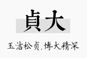 贞大名字的寓意及含义