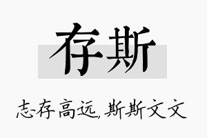 存斯名字的寓意及含义