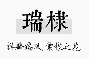 瑞棣名字的寓意及含义