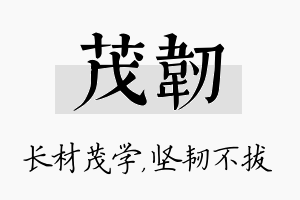 茂韧名字的寓意及含义