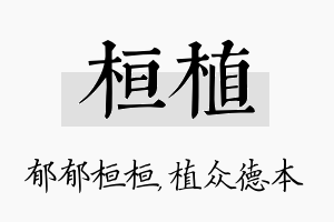 桓植名字的寓意及含义