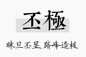 丕极名字的寓意及含义