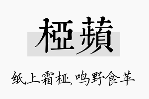 桠苹名字的寓意及含义