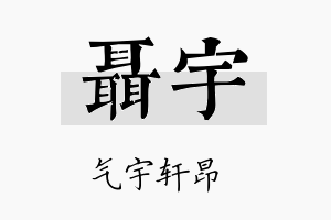 聂宇名字的寓意及含义