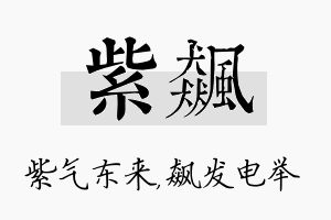 紫飙名字的寓意及含义