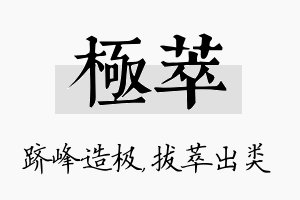 极萃名字的寓意及含义