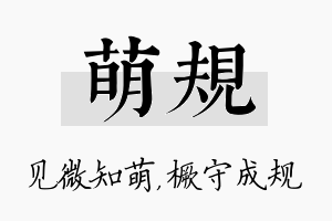 萌规名字的寓意及含义