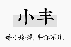 小丰名字的寓意及含义