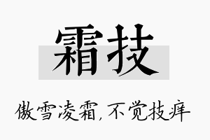 霜技名字的寓意及含义