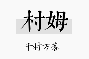 村姆名字的寓意及含义