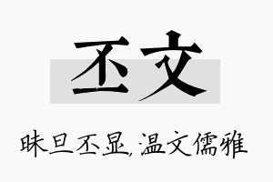 丕文名字的寓意及含义