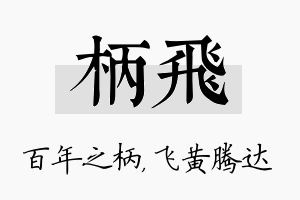 柄飞名字的寓意及含义