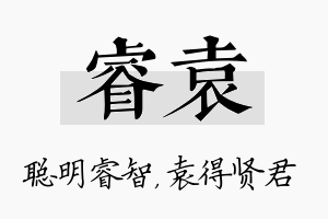 睿袁名字的寓意及含义