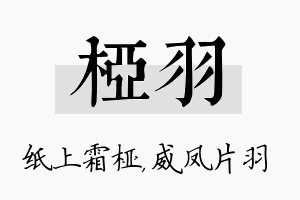 桠羽名字的寓意及含义