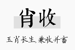 肖收名字的寓意及含义