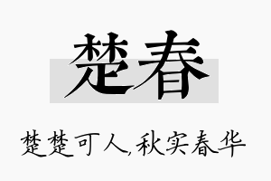 楚春名字的寓意及含义