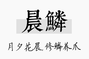 晨鳞名字的寓意及含义