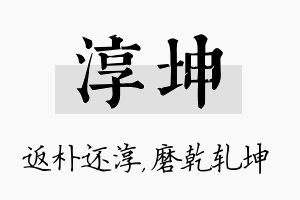 淳坤名字的寓意及含义