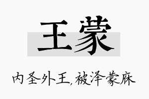 王蒙名字的寓意及含义