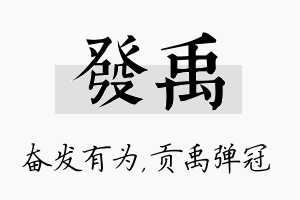 发禹名字的寓意及含义