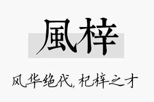 风梓名字的寓意及含义