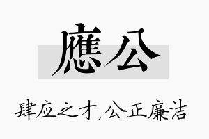 应公名字的寓意及含义