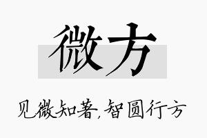 微方名字的寓意及含义